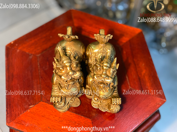 Tỳ hưu phong thủy bằng đồng như ý 11,5cm