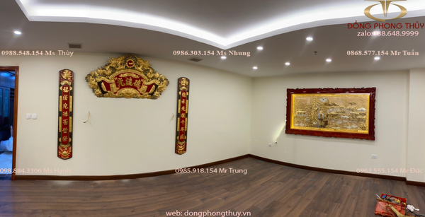 Cuốn thư câu đối 1m76 dát vàng 24k