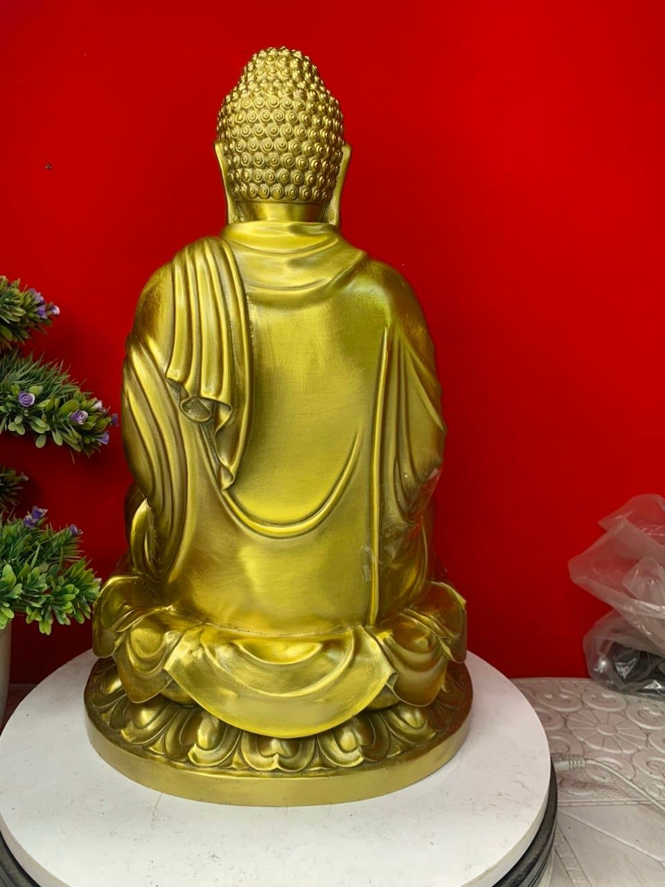 Tượng Thích Ca cao 40cm ngang 25 nặng 5kg bằng đồng