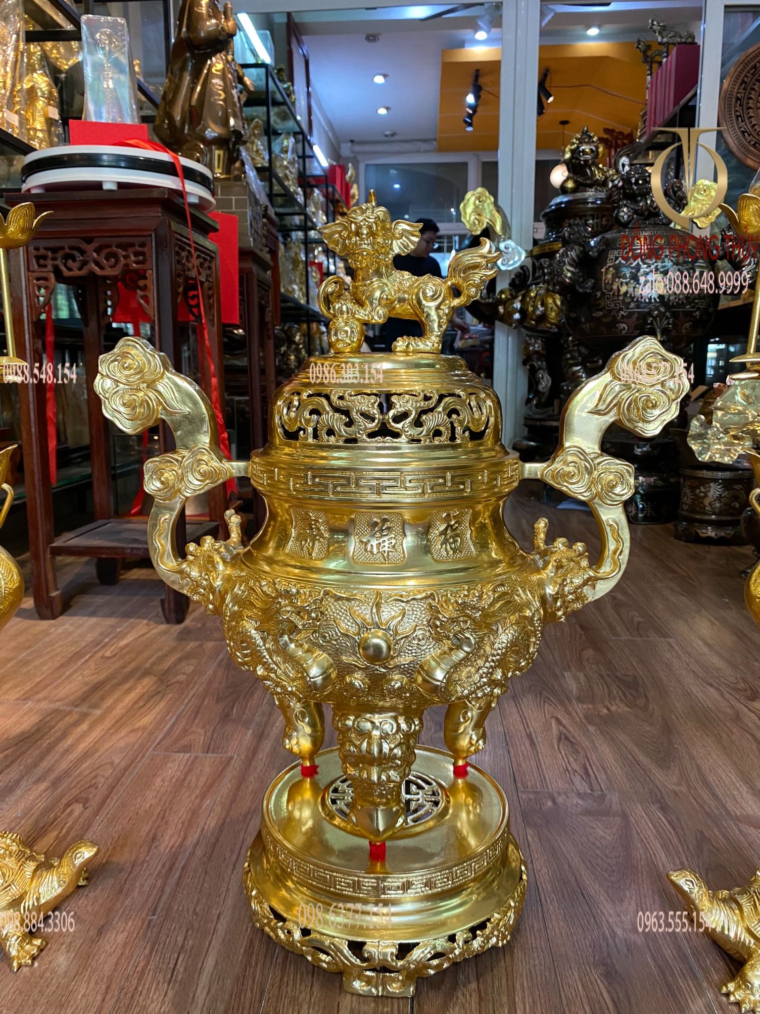 Bộ ngũ sự 60cm dát vàng 24k