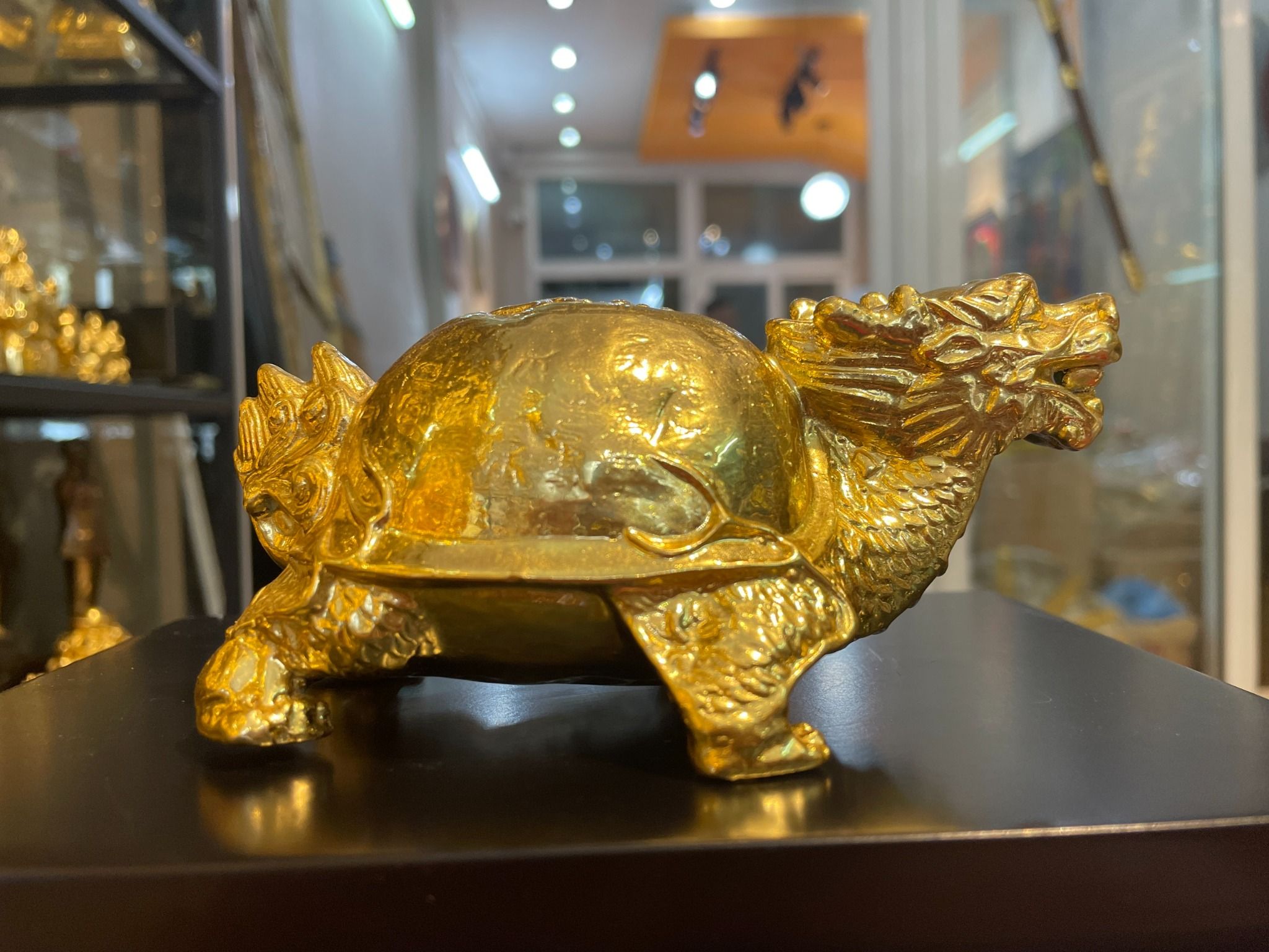Long quy rùa đầu rồng dát vàng 24k