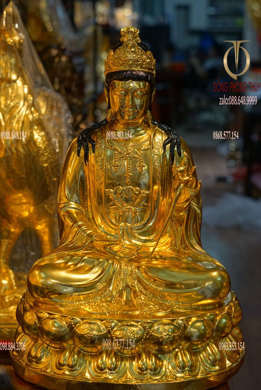 Tượng Thế Chí bồ tát 50cm dát vàng