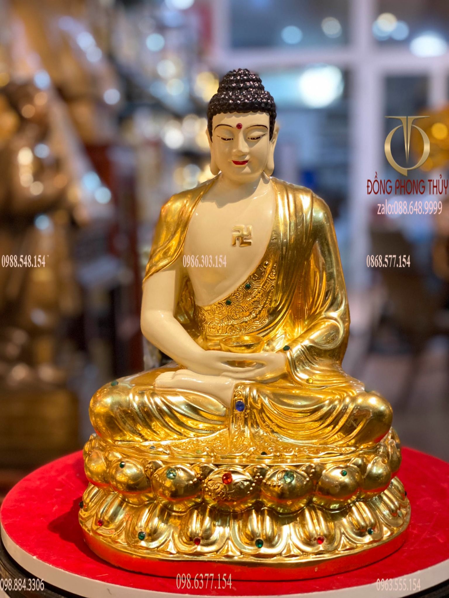 Tượng a di đà 30cm dát vàng