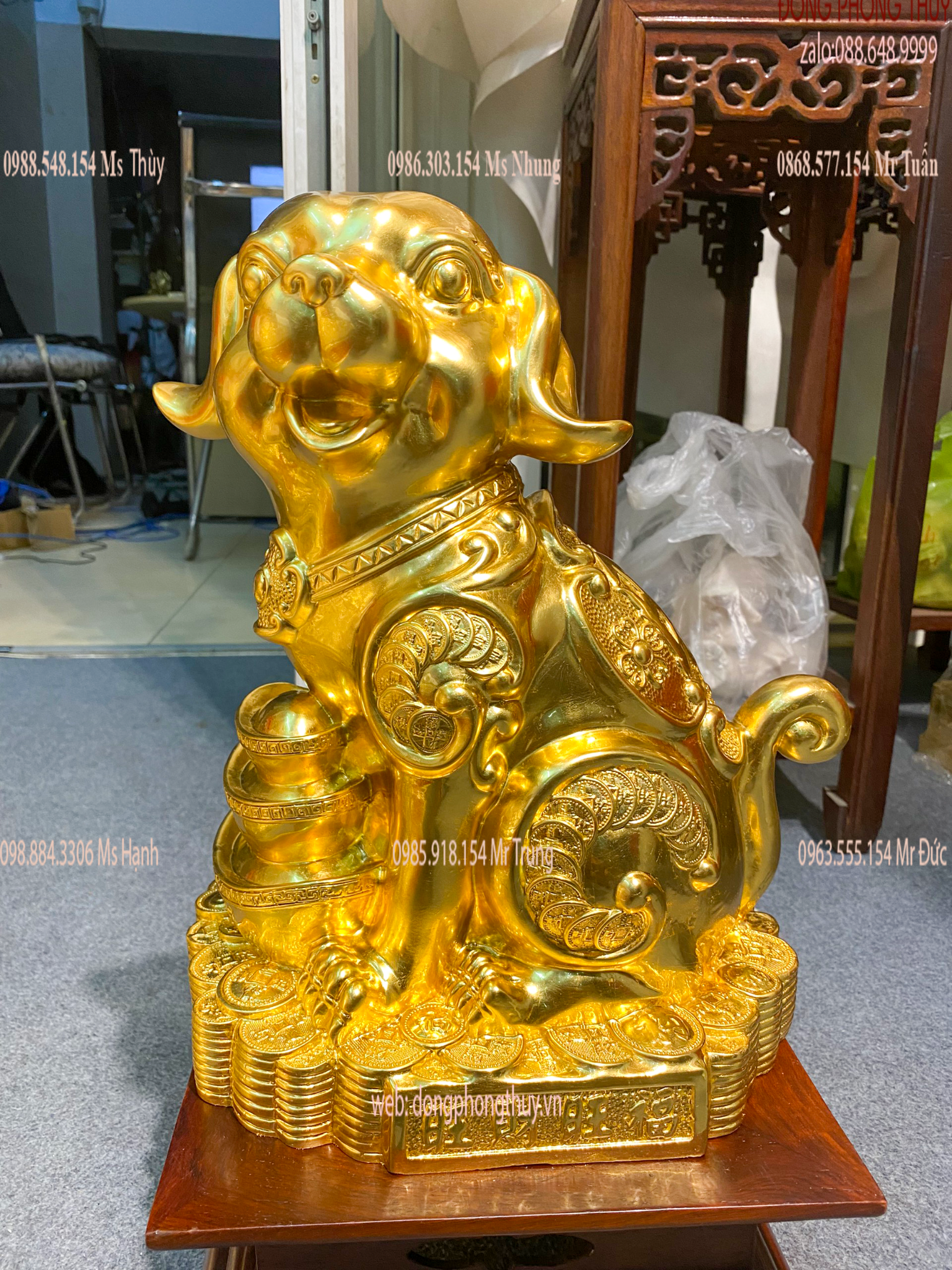 Tượng Chó phong thủy dát vàng 24k