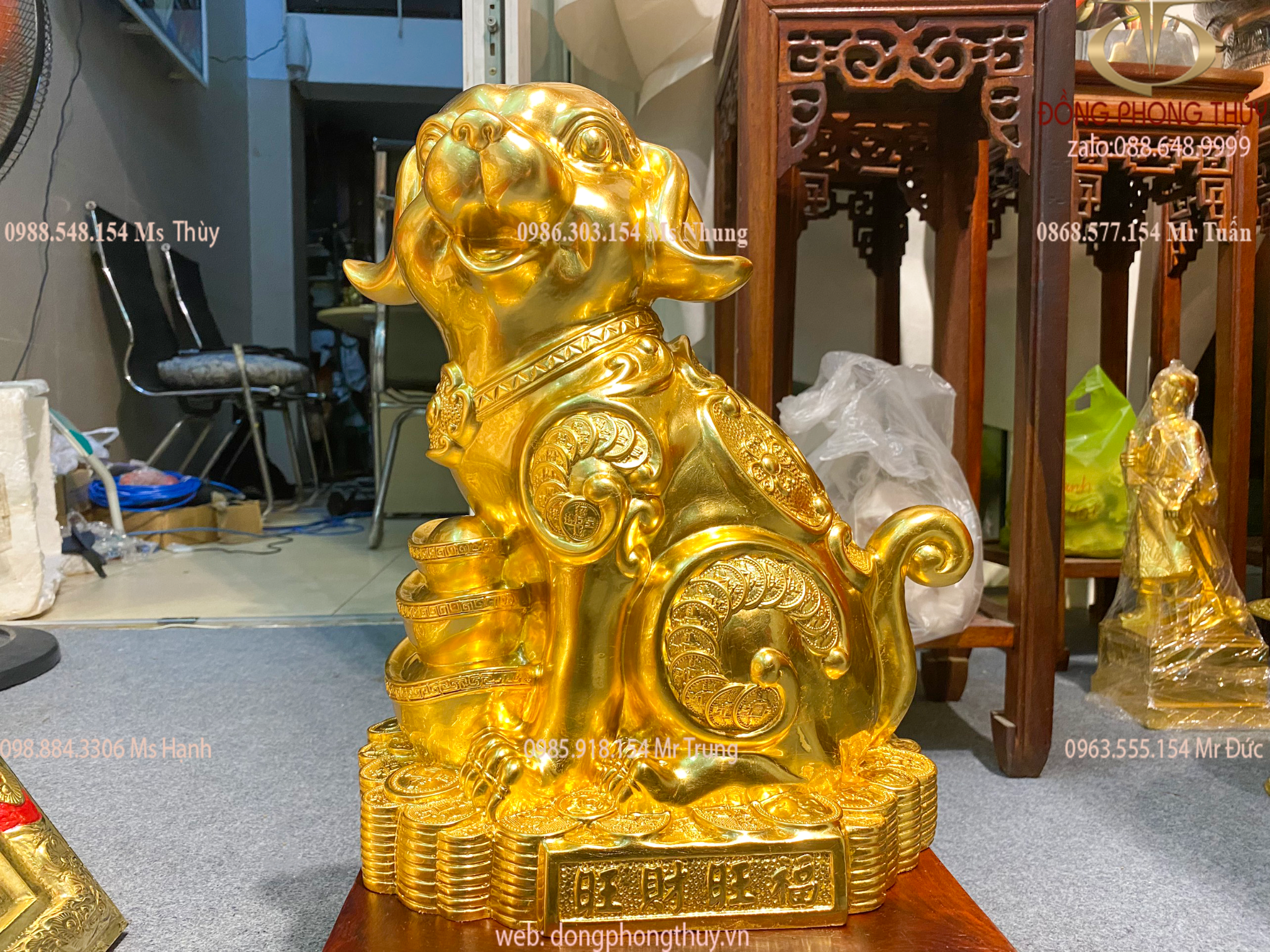 Tượng Chó phong thủy dát vàng 24k