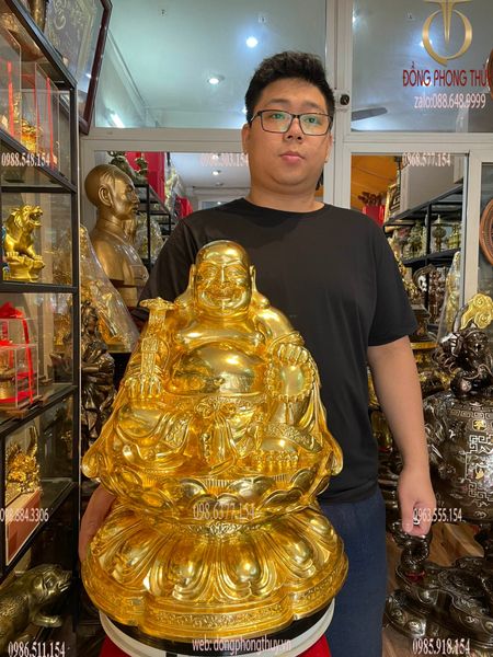 Tượng di lặc 50cm dát vàng 24k