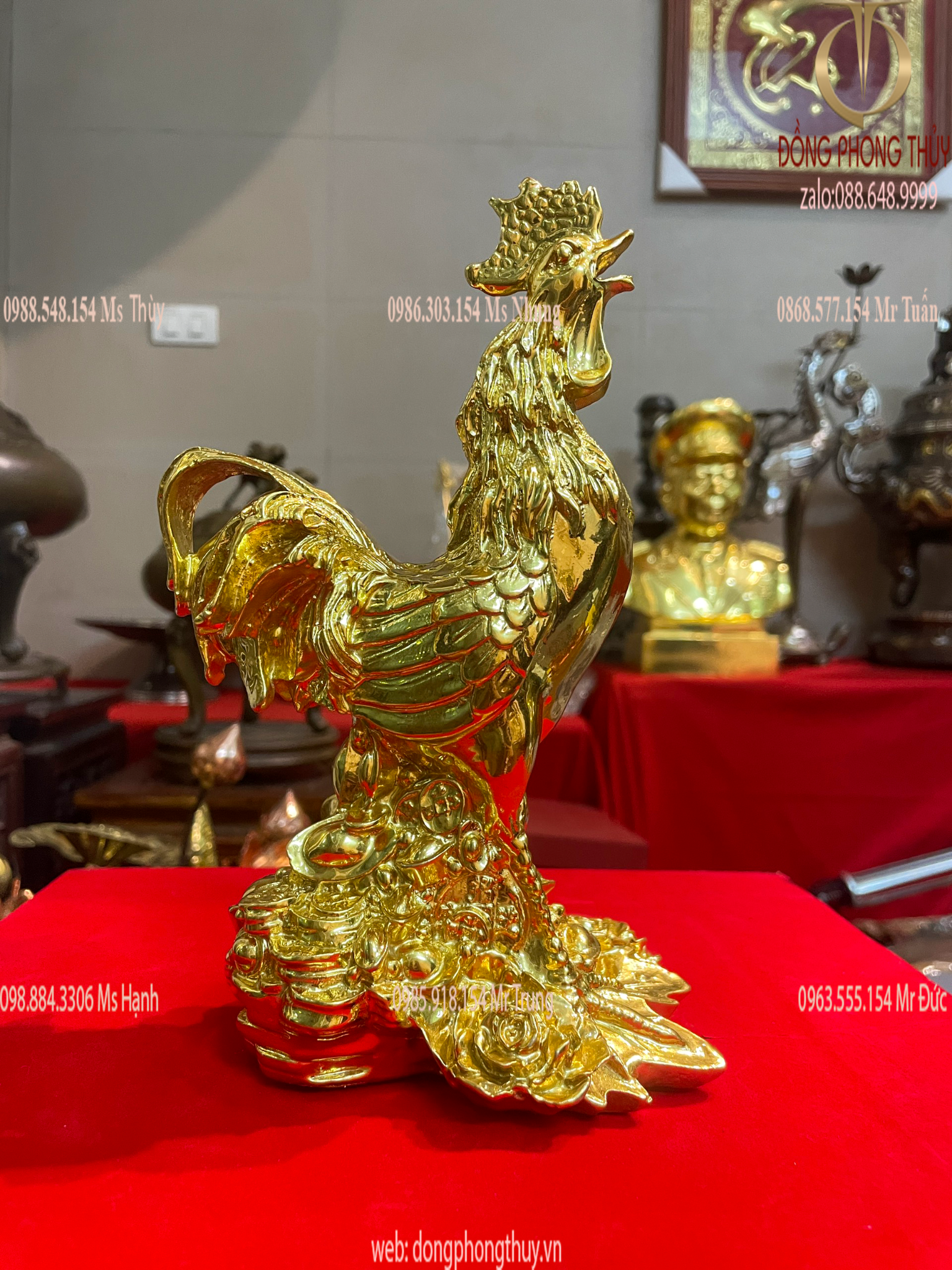 Tượng hà hoa hồng dát vàng 24k