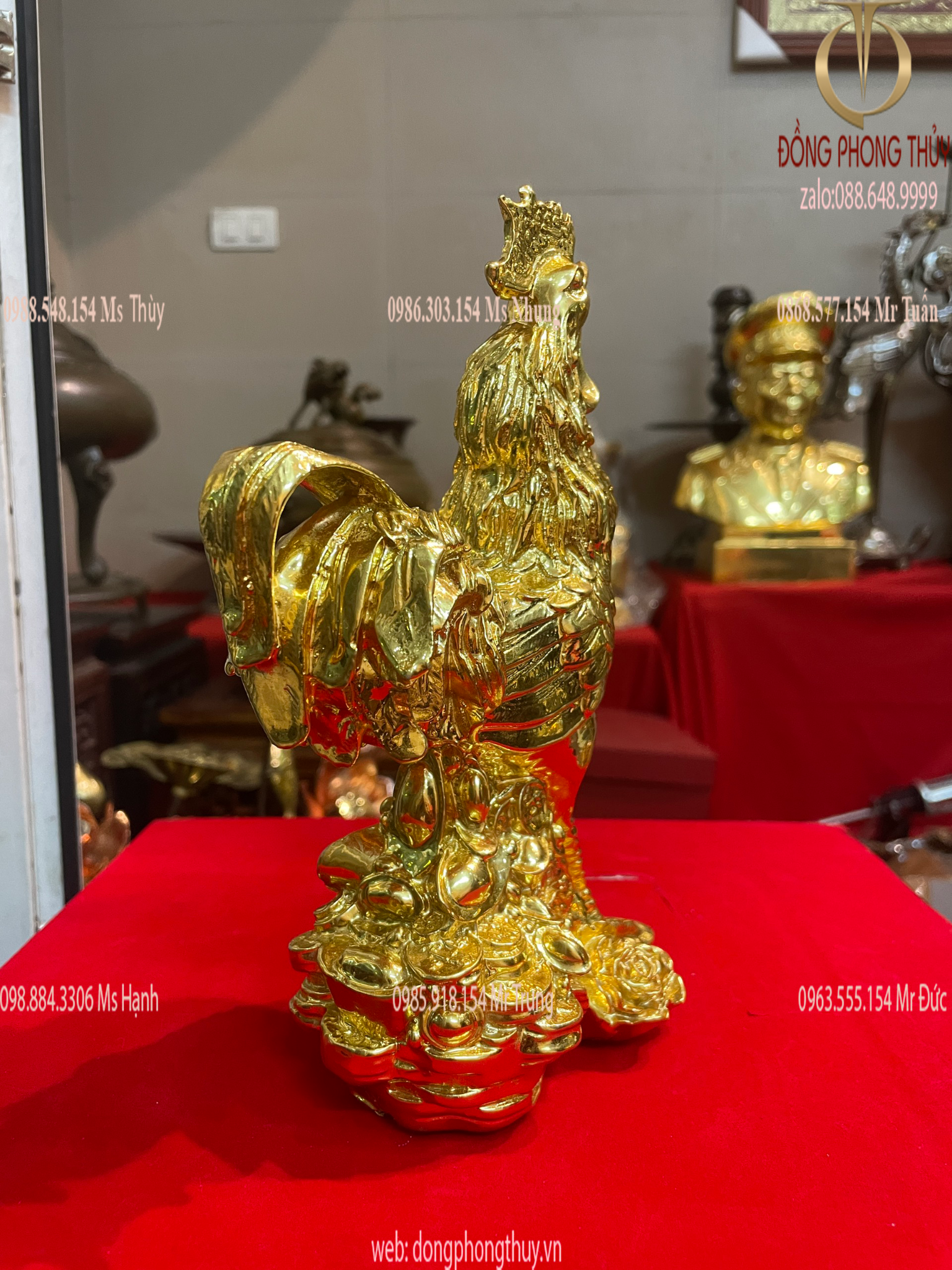 Tượng hà hoa hồng dát vàng 24k