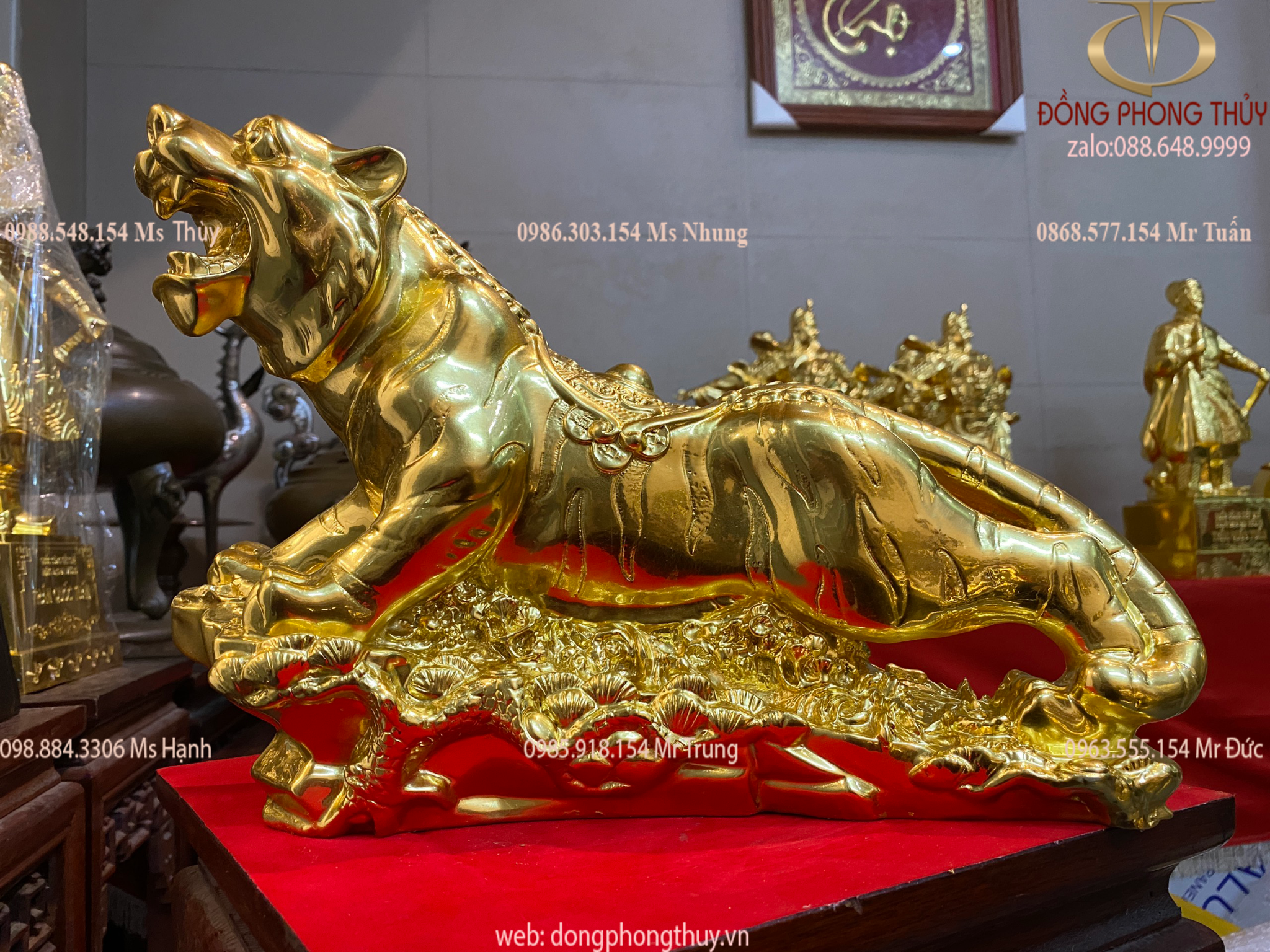 Tượng hổ mạ vàng 24k