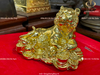 tượng hổ mạ vàng bằng đồng cao 11cm dát vàng 24k