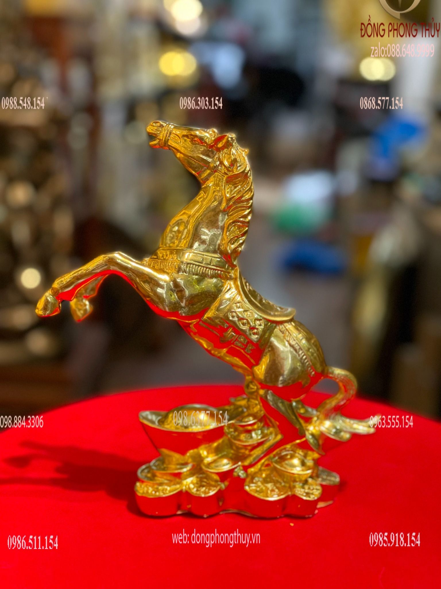 Tượng ngựa phong thủy dát vàng 24k decor