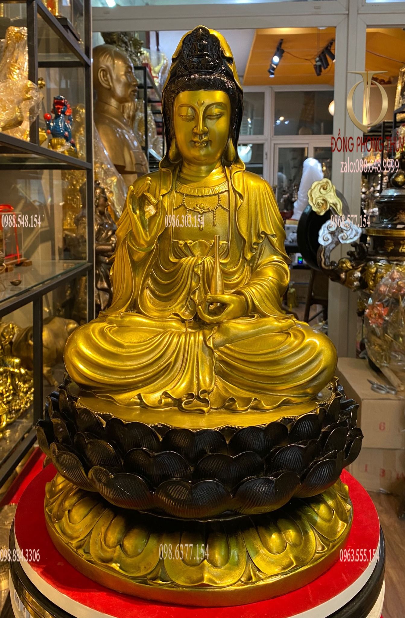 Tượng quan âm bồ tát bằng đồng