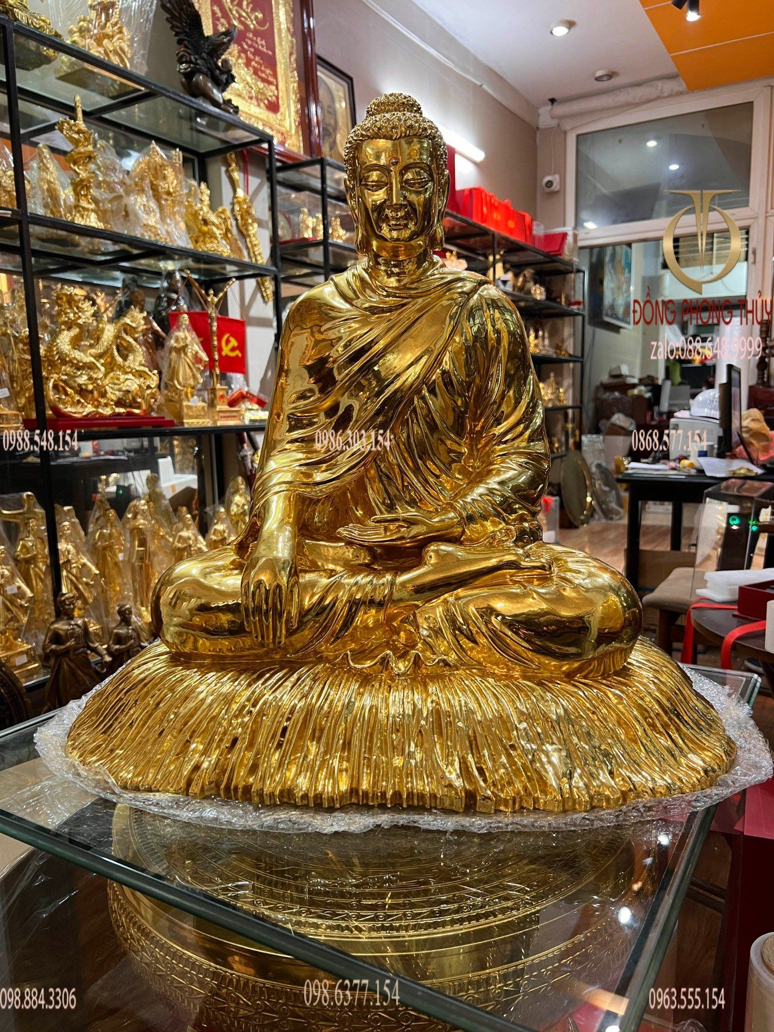 Tượng Phật Thích Ca 60cm mạ vàng 24k