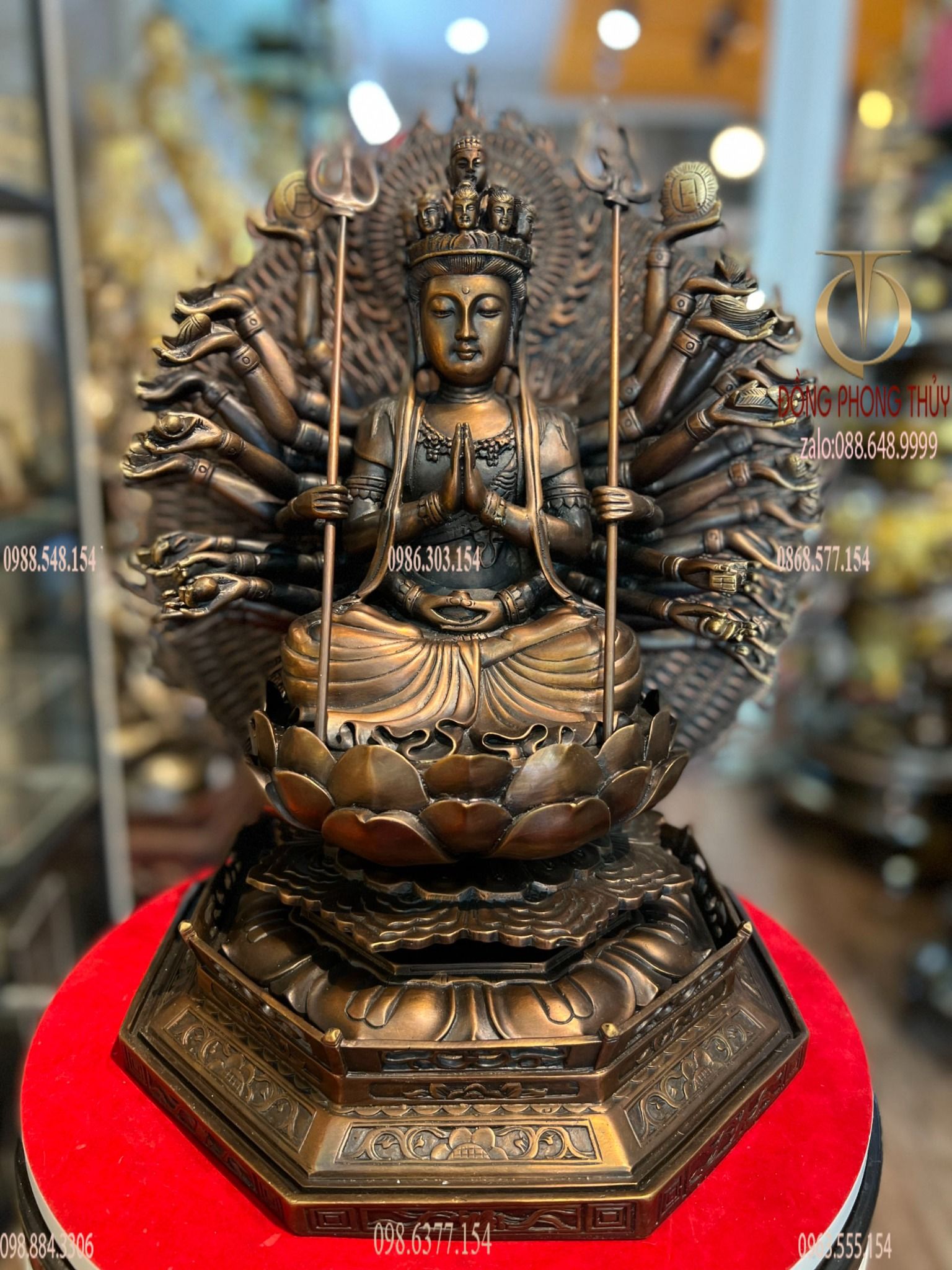 Tượng Phật Thiên Thủ Thiên Nhãn 42cm bằng đồng