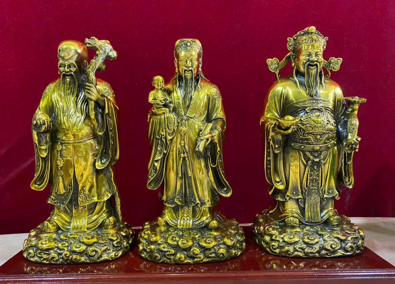 Tượng tam đa phúc lộc thọ Cao 20cm ngang 10cm sâu 8cm nặng 5kg