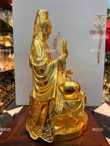 Tượng quan âm 39cm dát vàng 24k