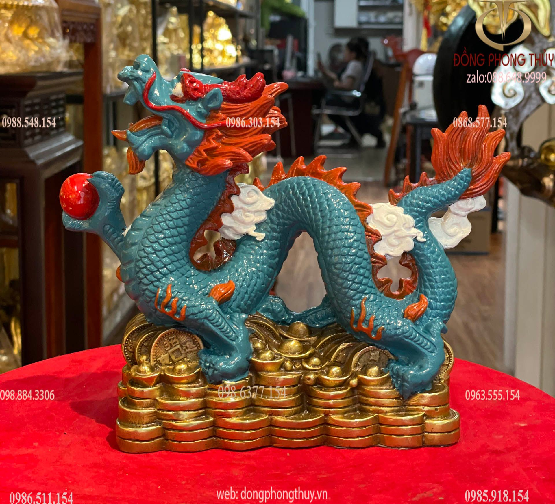 Tượng rồng phong thủy vẽ màu