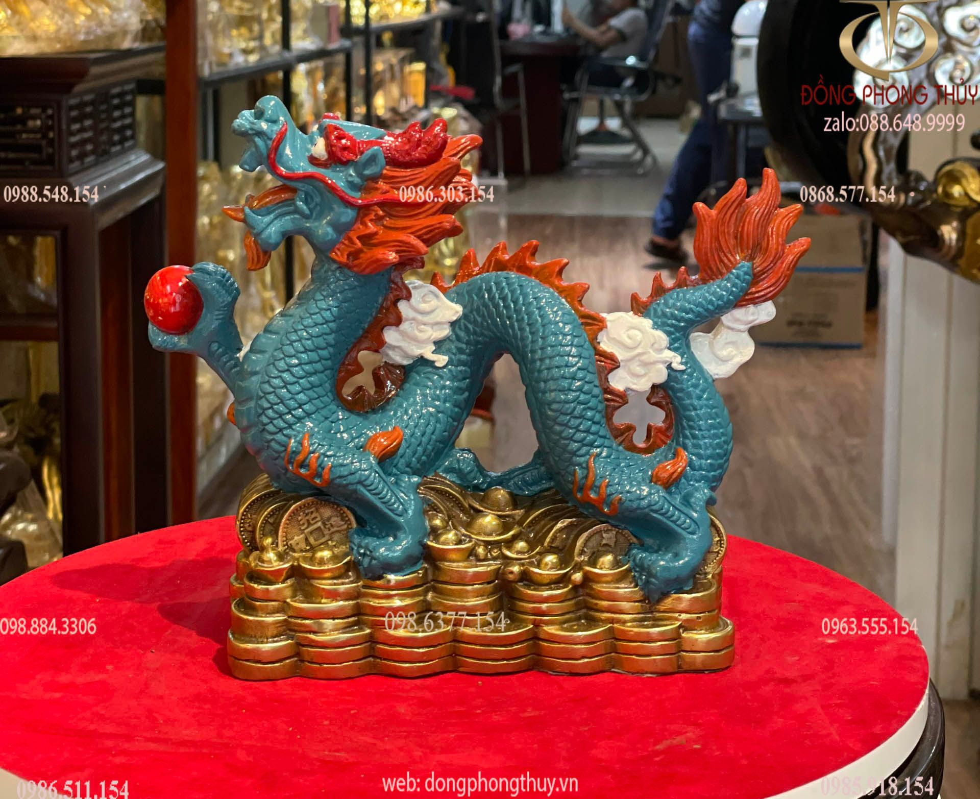 Tượng rồng phong thủy vẽ màu