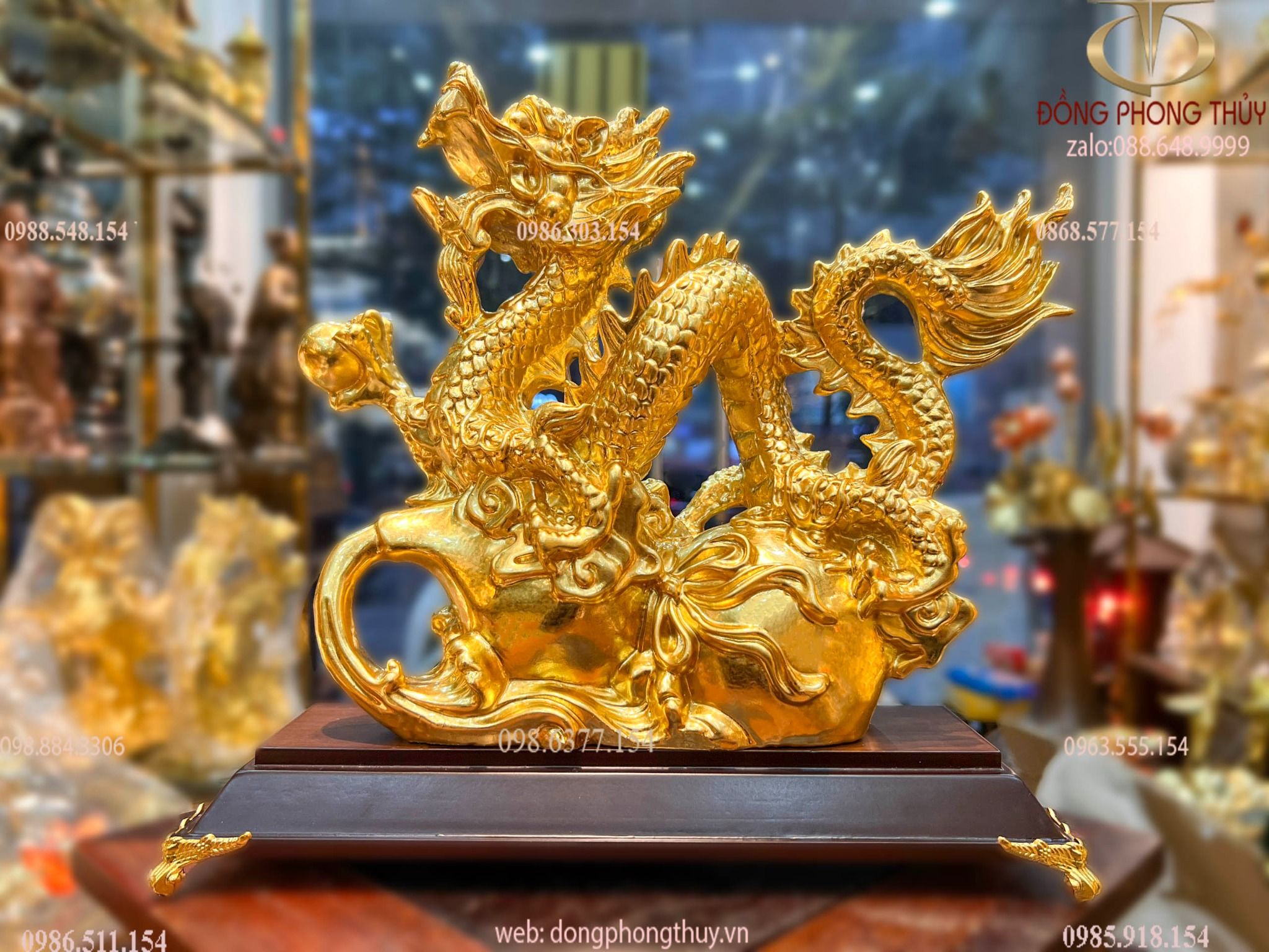 Tượng rồng dát vàng 24k