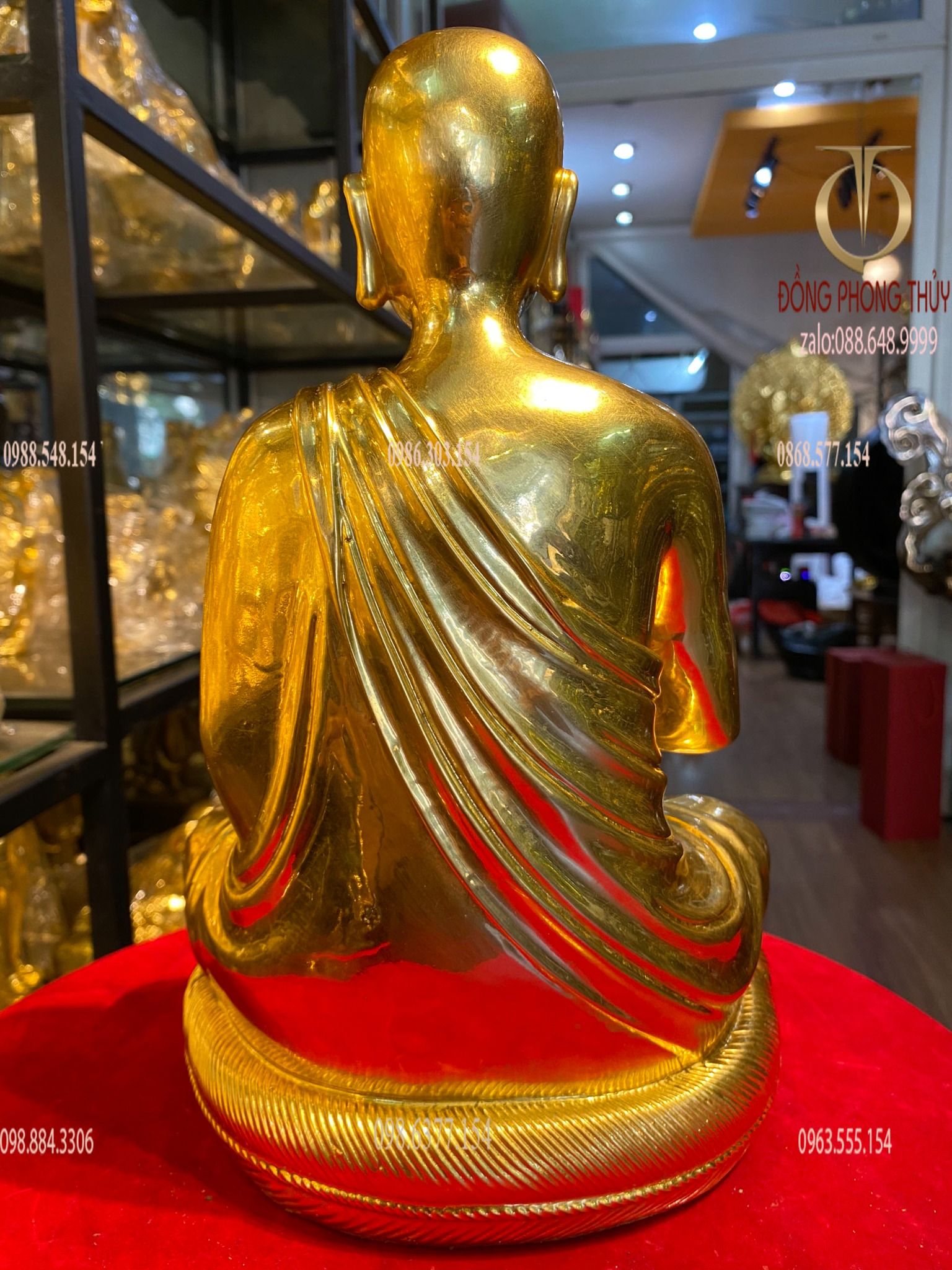 Tượng Sivali bằng đồng dát vàng 24k