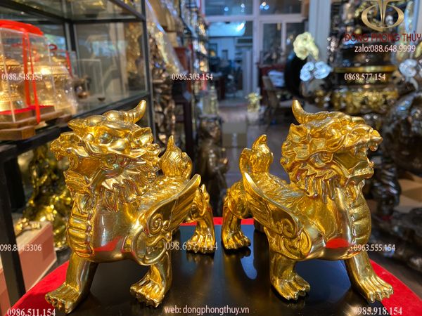 Tỳ hưu bằng đồng dát vàng 24k