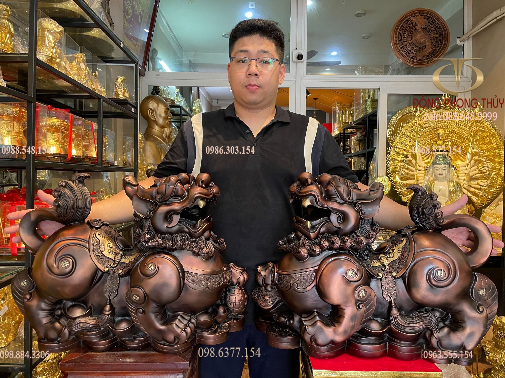 Tỳ hưu phong thủy Cao 47 ngang 60 sâu 23 nặng 50kg