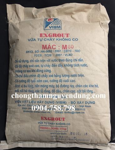  Vữa tự chảy không co EXGROUT M60 