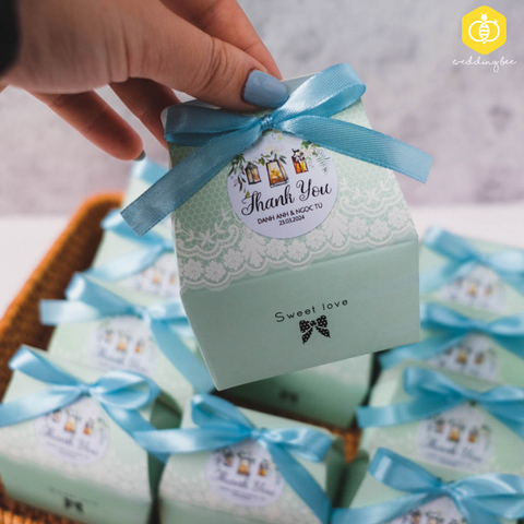 Hộp quà cưới Sweet Love Xanh pastel