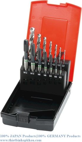  Vòi xoắn ốc vít và mũi khoan M3-12. Spiral point taps + tapping drills M3-12.Code: 3.40.400.1264 | Www.Thietbinhapkhau.Com | Công Ty PQ 