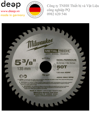  LƯỠI CẮT KIM LOẠI MILWAUKEE 50T 137MM piqi1 