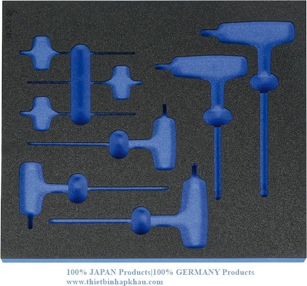 Miếng xốp đựng bộ tua vít và dụng cụ. Hexagon screwdriver set with T-handle and ball point. Code: 3.40.400.1145 | Www.Thietbinhapkhau.Com | Công Ty PQ 
