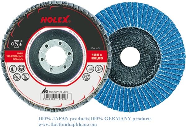 Nhám xếp đĩa sợi thủy tinh phẳng 115 mm (Flap disc (ZA) glass fibre pad flat 115 mm ⌀). Code: 3.10.920.0007 | www.thietbinhapkhau.com | Công ty PQ 