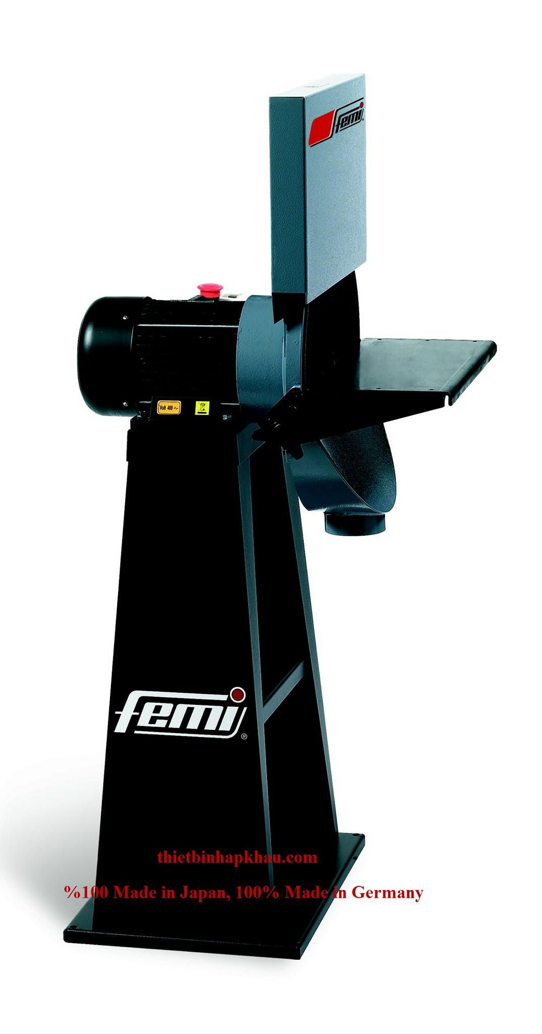 Máy mài, máy đánh bóng inox Femi bằng dây đai giấy nhám vòng loại 525B, %100 châu Âu. Code: 2.10.000.0075 | www.thietbinhapkhau.com | Công ty PQ 