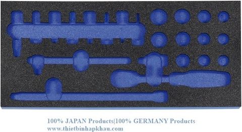  Miếng xốp đựng bộ ổ lục giác. Hexagon socket set 3/8″. Code: 3.40.400.1110 | Www.Thietbinhapkhau.Com | Công Ty PQ 