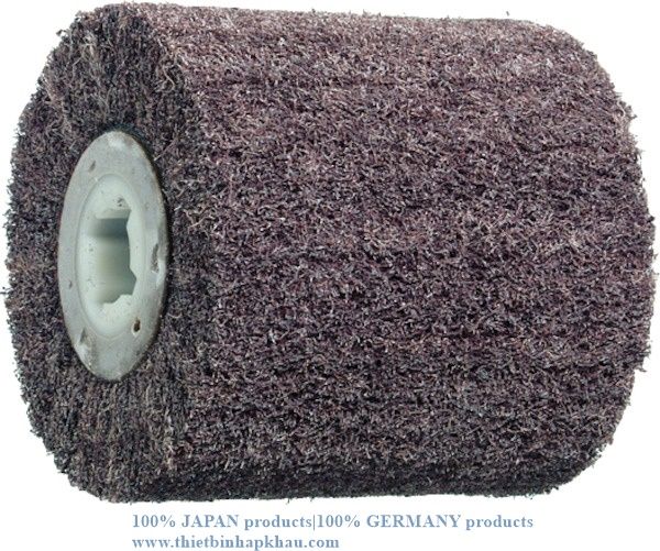 Trục lăn bánh xe, nhám vải lưới mài không dệt 100 x 100 mm (Flap wheel roller, non-woven abrasive mesh; non-woven abrasive mesh/ fabric ⌀ 100 × 100 mm). Code: 3.10.300.0008 | www.thietbinhapkhau.com | Công ty PQ 