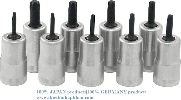 Bộ tua vít Torx 3/8 hình vuông 9 miếng (Set of Torx® screwdriver bits 3/8″ square, 9-piece). Code: 3.10.400.0199 | www.thietbinhapkhau.com | Công ty PQ 