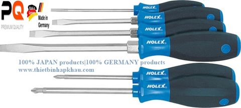  Bộ tua vít 6 mẫu,  khe đầu và Phillips 4/2 (Screwdriver set, 6-piece, Slot-head and Phillips 4/2). Code: 3.04.400.0345 | www.thietbinhapkhau.com | Công ty PQ 