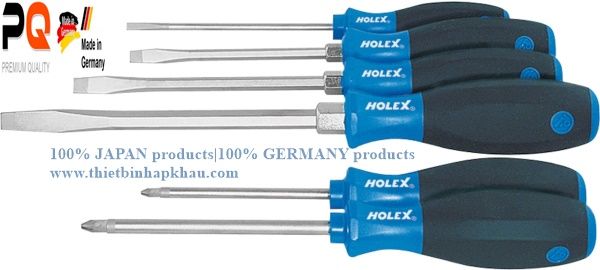 Bộ 6 tua vít, đầu cắm và nối Pozidriv 4/2. Screwdriver set, 6-piece, Slot-head and Pozidriv 4/2. Code: 3.04.400.0343 | www.thietbinhapkhau.com | Công ty PQ 