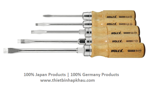  Bộ dụng cụ vít với tay cầm bằng gỗ. Screwdriver set with wooden handle. Code: 3.10.400.0167 | www.thietbinhapkhau.com | Công ty PQ 