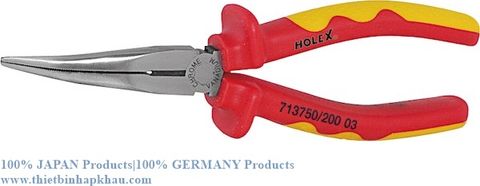  Kìm mỏ dài, vách ngăn VDE cách điện (Snipe-nose pliers, angled VDE insulated). Code: 3.40.400.1488 | Www.Thietbinhapkhau.Com | Công Ty PQ 