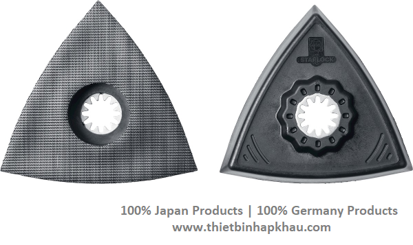 Đế gắn nhám dĩa lông dính tam giác. Set of hook and loop abrasive plates, unperforated, 2-piece. Code: 3.40.400.1705 | www.thietbinhapkhau.com | Công ty PQ 