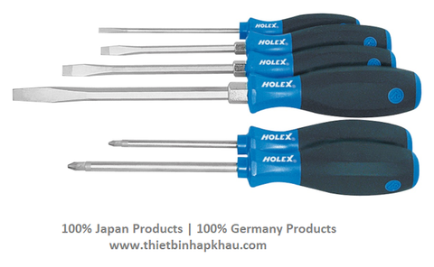  Bộ tua vít 6 mẫu, đầu Slot và Pozidriv 4/2 (Screwdriver set, 6-piece, Slot-head and Pozidriv 4/2). Code: 3.10.400.0178 | www.thietbinhapkhau.com | Công ty PQ 