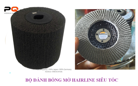  Bộ đánh bóng hairline inox nhanh, gồm 1 viên nỉ và 1 viên nhám xếp siêu mịn Code  PQ 3.10.301.10109 