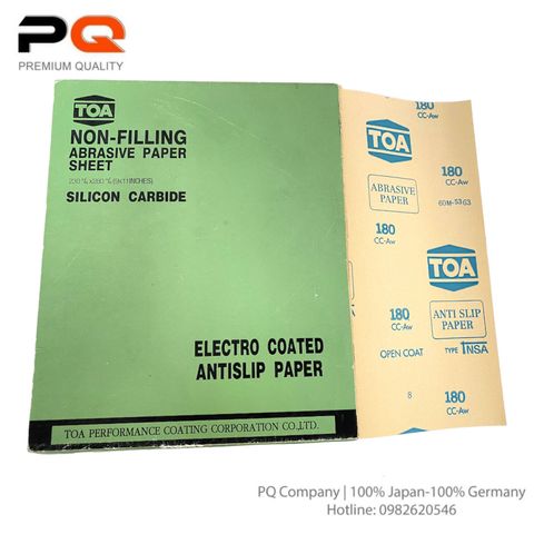  1 Sấp 100 tờ có hạt ( 100 đến 1000) Nhám tờ dùng chà sơn TOA - NONFILLING ABRASIVE PAPER SHEES hạt silicon carbide - MADE IN THAILAND 