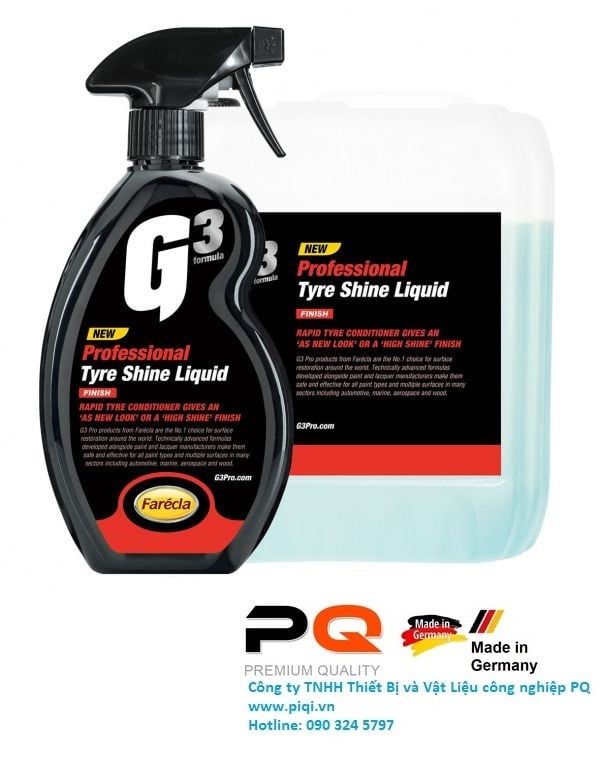 Chai xịt bảo dưỡng và tạo độ bóng lốp xe G3 Pro Tyre Shine Liquid 500ml  G3P7212 PQ Châu Âu Bảo dưỡng xe hơi ô tô dành cho Dân Chuyên