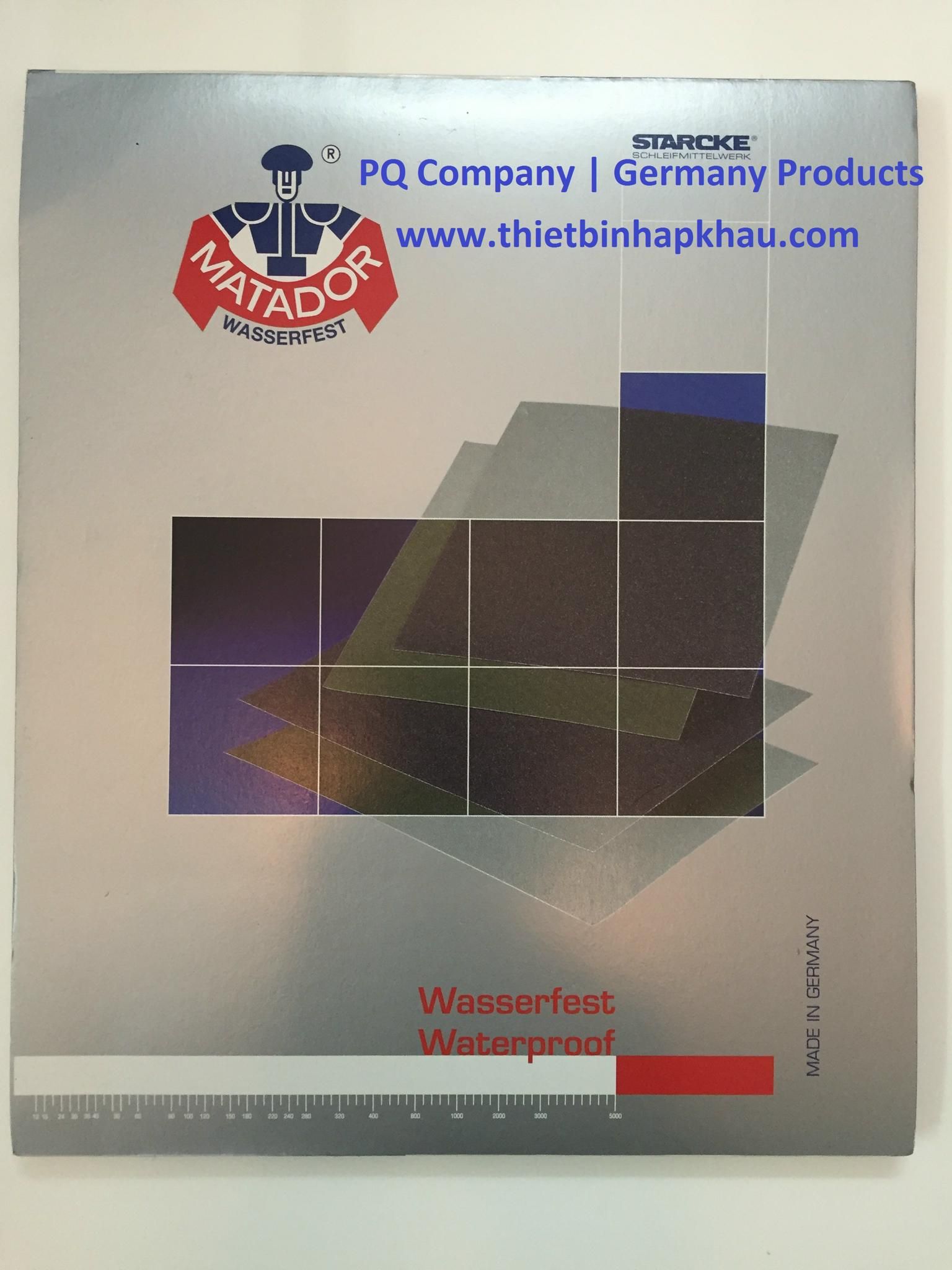 P5000, Xấp 50 tờ Giấy nhám Matador made in Germany 911C 230 x 280mm P5000. Code 3.10.521.0001 | Thietbinhapkhau.com | Công ty PQ 
