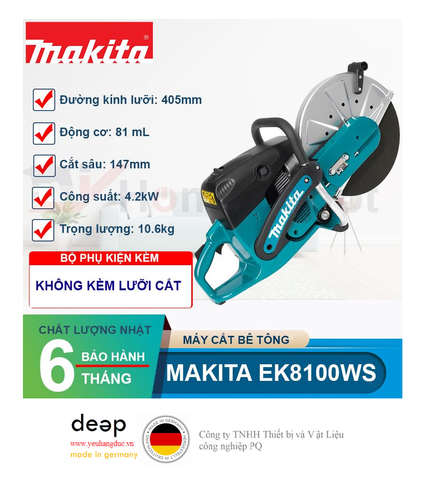  Máy cắt bê tông 2 thì MAKITA EK8100WS   Piqi4 | Www.Thietbinhapkhau.Com | Công Ty PQ 