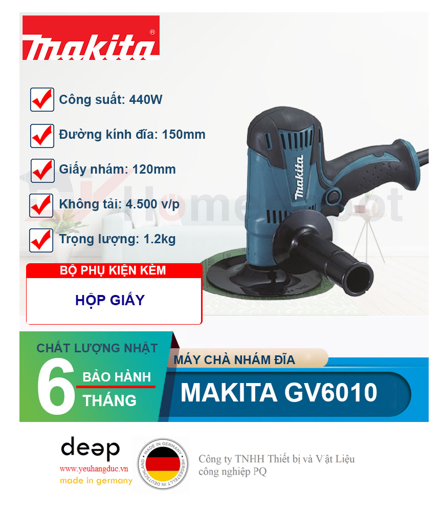 Máy chà nhám đĩa Makita GV6010   Piqi4 | Www.Thietbinhapkhau.Com | Công Ty PQ 