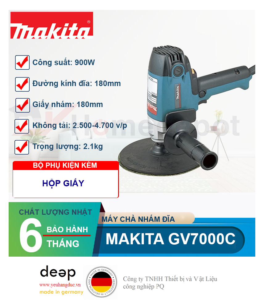 Máy chà nhám đĩa Makita GV7000C   Piqi4 | Www.Thietbinhapkhau.Com | Công Ty PQ 