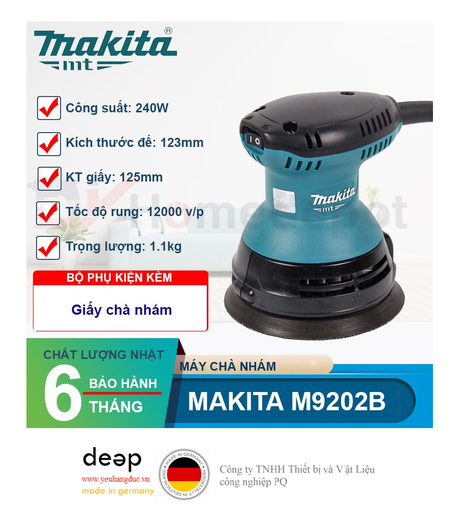 Máy Chà Nhám Quỹ Đạo Tròn Makita M9202B   Piqi4 | Www.Thietbinhapkhau.Com | Công Ty PQ 